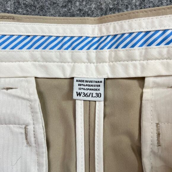 Footjoy Pants Mens 36 Light Beige Flat Front Lightweight Performance Golf Chino - Picture 7 of 13